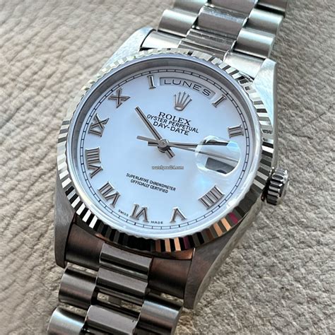 white gold nos rolex day date chinese numbers|Rolex watch model number lookup.